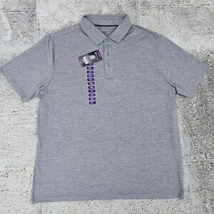 Members Mark Men Polo T Shirt Short Sleeve Tee Gray Sport Performance Size XXL